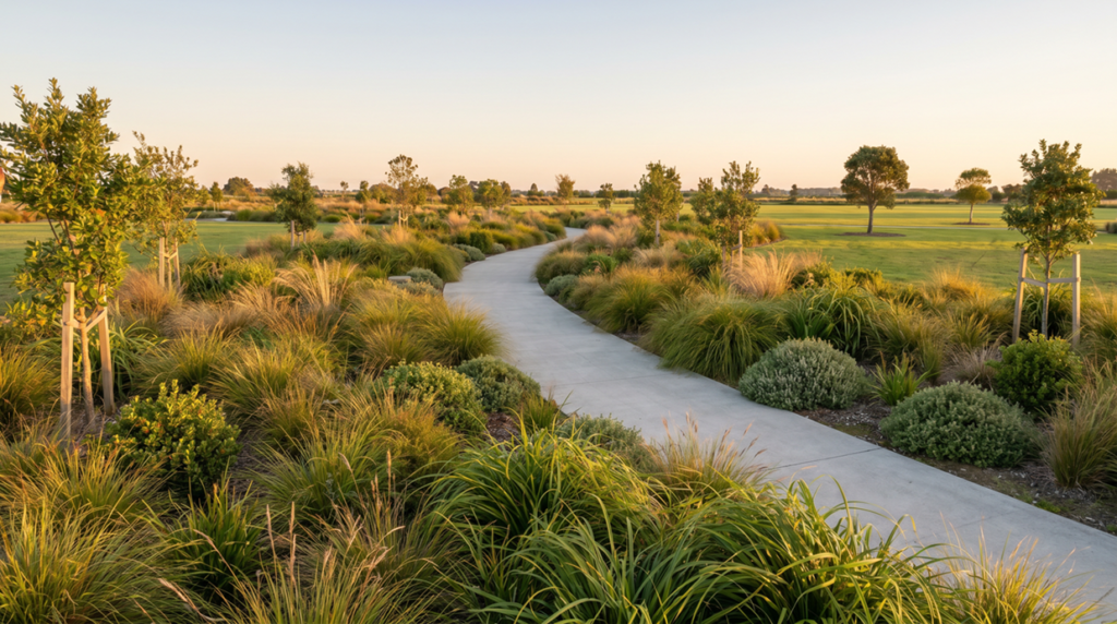 Native plantings landscape